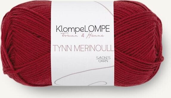 Sandnes Garn Klompelompe Tynn Merinoull 4236 Dyp Julerød