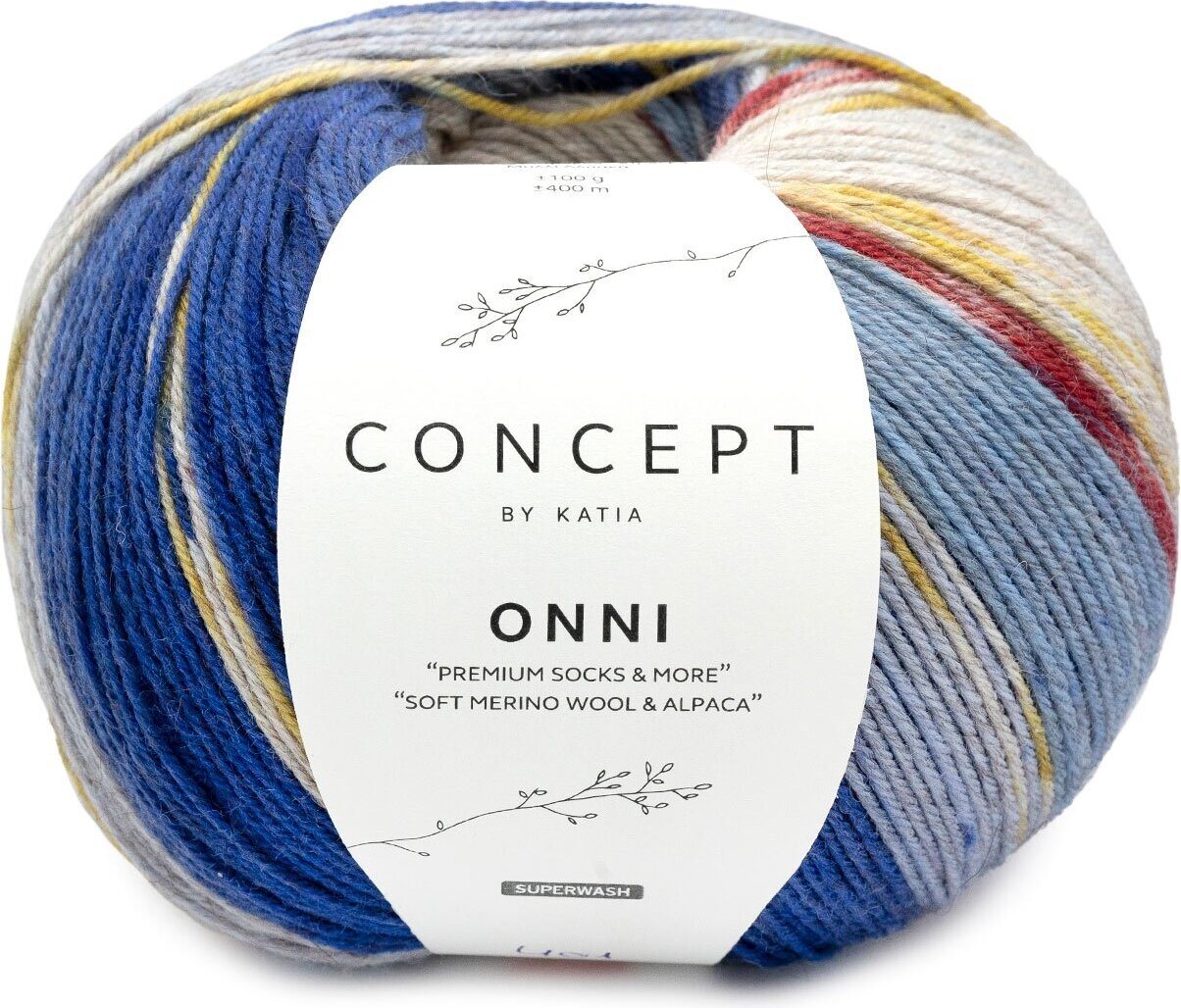 Katia Onni Socks 401 - Grey-Blue-Burgundy red