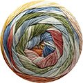 Katia Fair Cotton Infinity 103 - Blue-Wine red-Broom yellow-Dark green