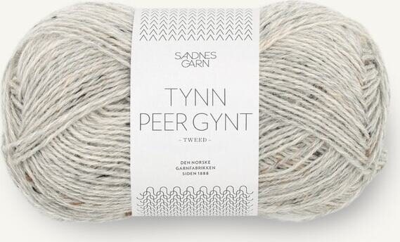 Sandnes Garn Tynn Peer Gynt 1034 Lys Gråmelert Med Natur Tweed