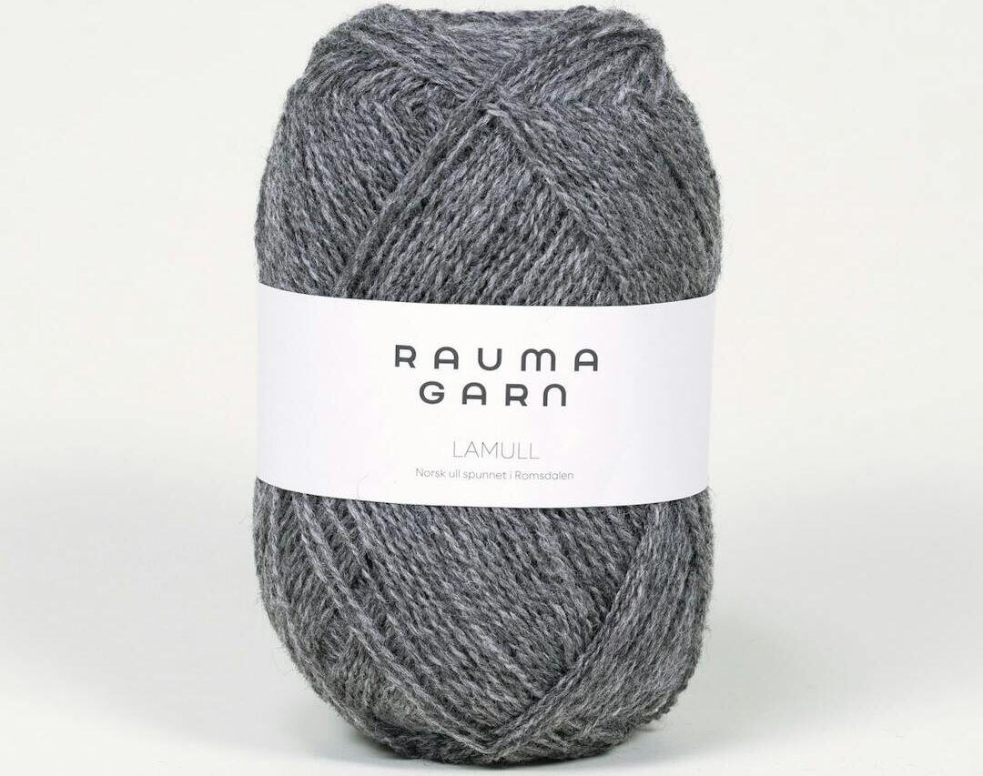 Rauma Garn Lamullgarn 05 Mørk grå melert