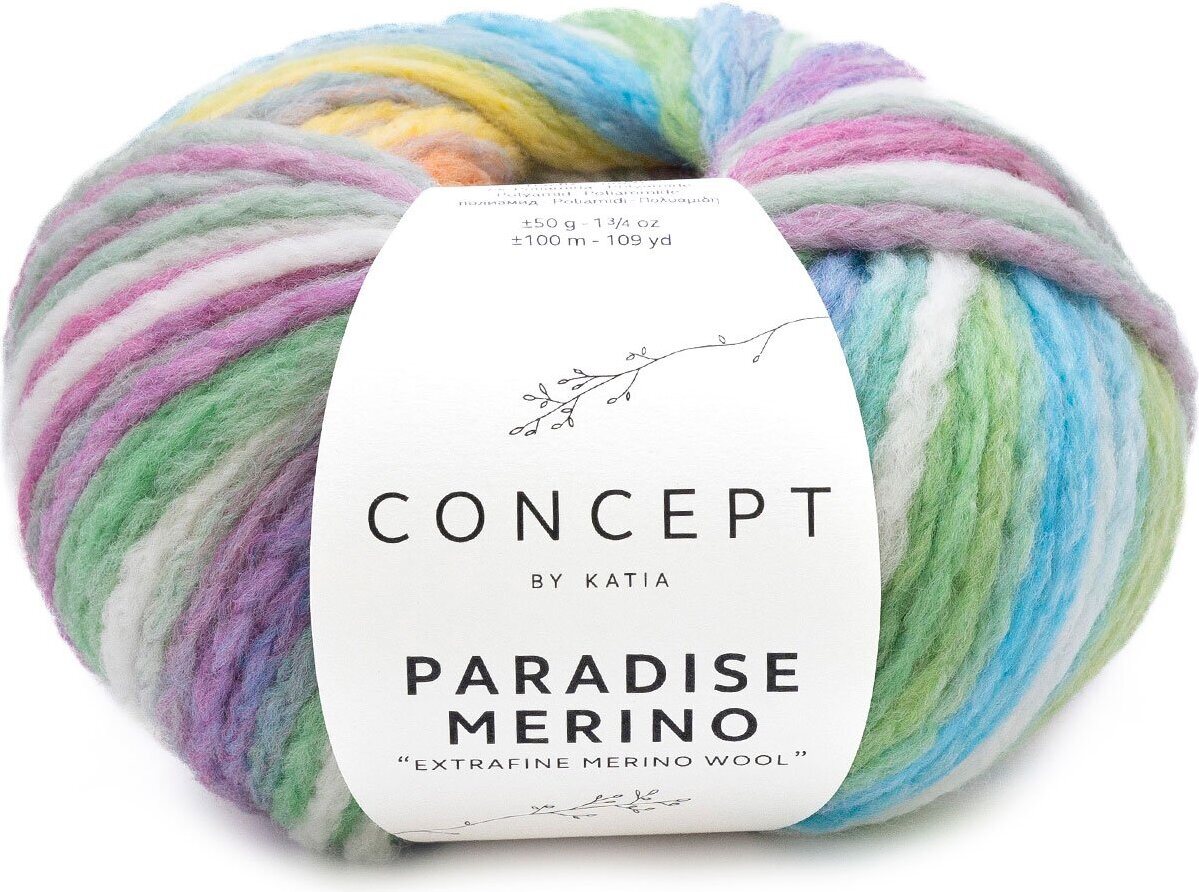 Katia Paradise Merino 500 - Ecru-Green-Blue-Yellow