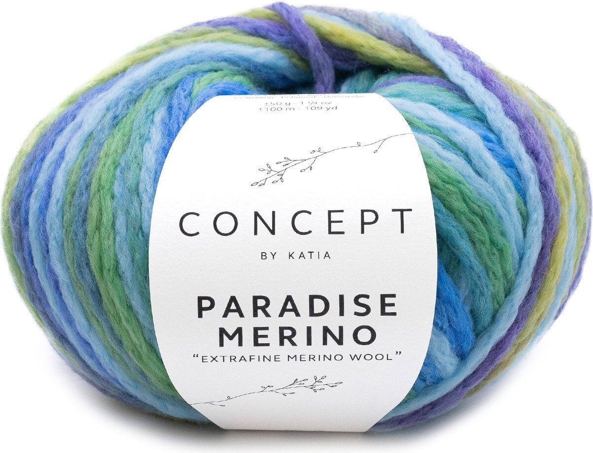 Katia Paradise Merino 502 - Light blue-Blue-Green-Yellow