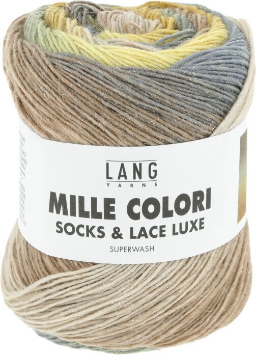 Lang Yarns Mille Colori Socks & Lace Luxe 216 Greige-keltainen