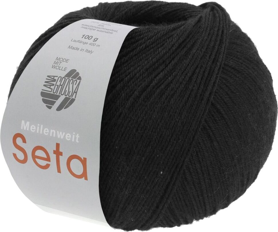 Lana Grossa Meilenweit 100 Seta 16 Musta