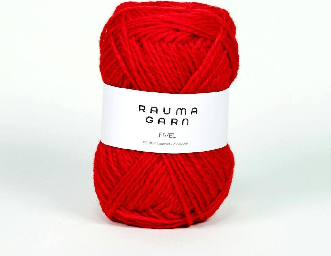 Rauma Garn Fivel 124 Skarp rød