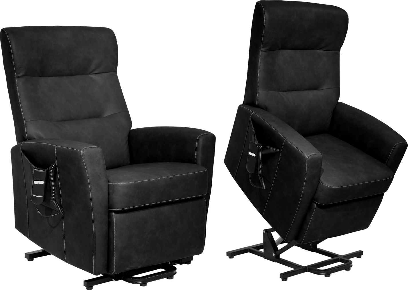 Huonekalukeidas-mallisto Luna, Avustava nostotuoli. Sähkösäätöinen. Musta