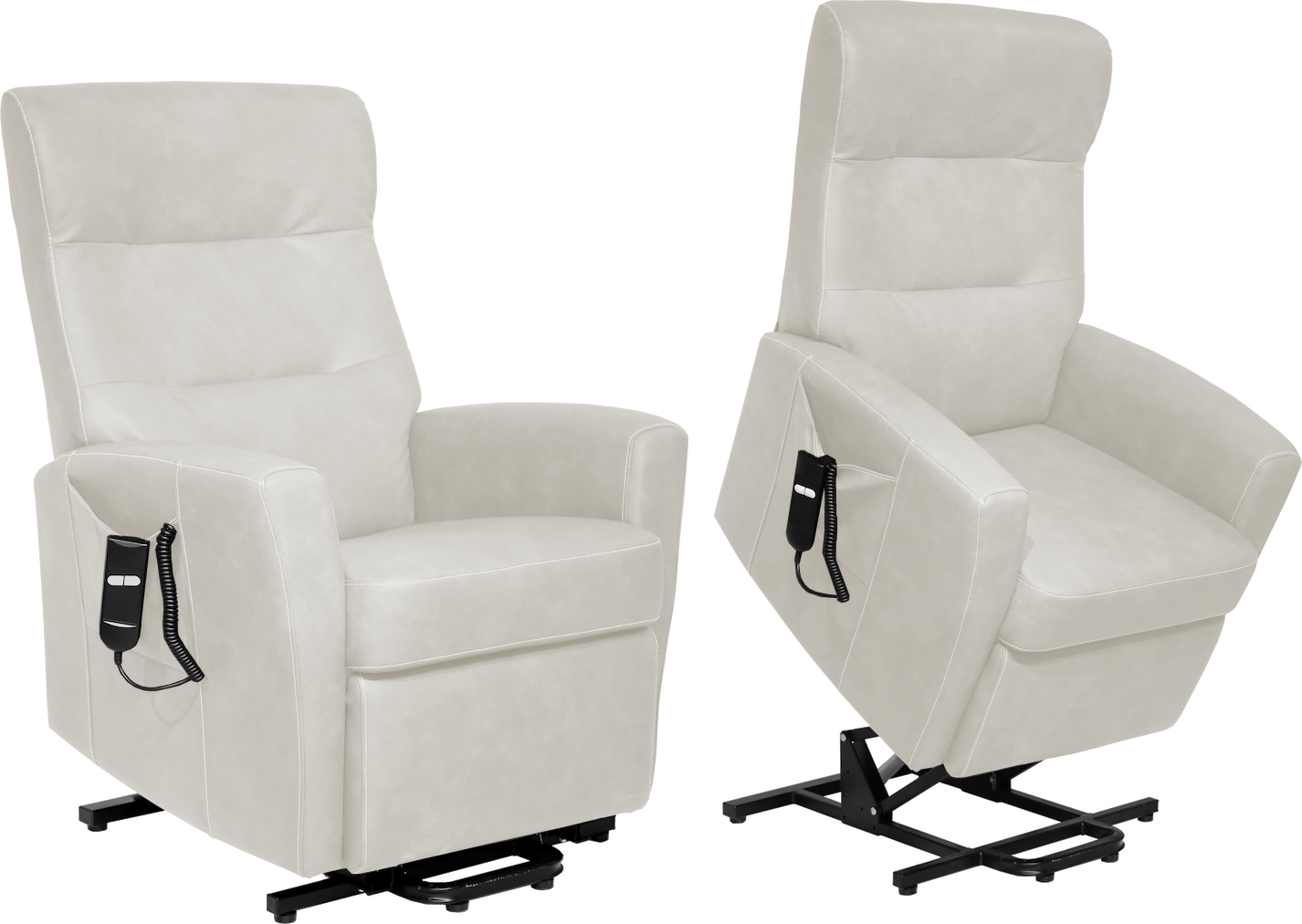 Huonekalukeidas-mallisto Luna, Avustava nostotuoli. Sähkösäätöinen. Valkoinen