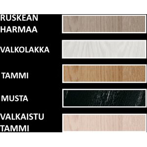 Tammisto Tv-taso 2-ovea ja 4-laatikkoa. 160,6 cm leveä ja 52,7 cm korkea. Valkaistu tammi runko. Useita eri värivaihtoehtoja.
