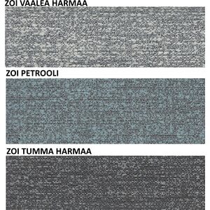 Huonekalukeidas-mallisto Sammy, Zoi kangasverhoiltu recliner mekanismituoli niskatuella.